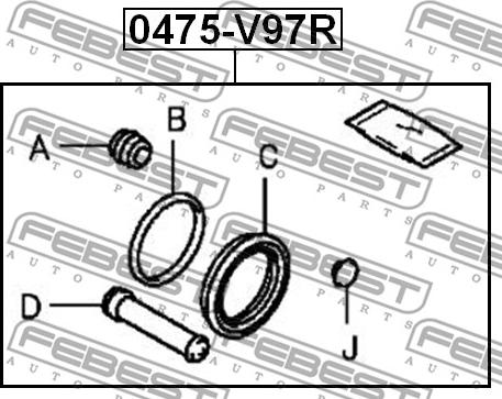 Febest 0475-V97R - Kit de réparation, étrier de frein cwaw.fr