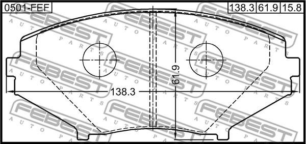 Febest 0501-FEF - Kit de plaquettes de frein, frein à disque cwaw.fr