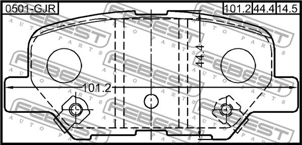 Febest 0501-GJR - Kit de plaquettes de frein, frein à disque cwaw.fr