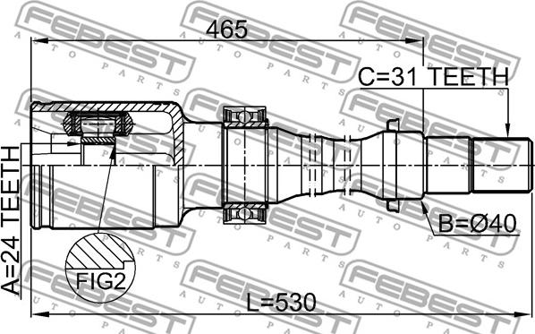 Febest 0511-CX5AT2WDRH - Jeu de joints, arbre de transmission cwaw.fr