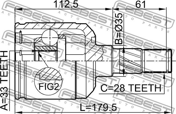 Febest 0511-M6ATLH - Jeu de joints, arbre de transmission cwaw.fr