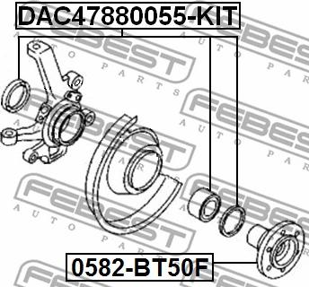 Febest DAC47880055-KIT - Roulement de roue cwaw.fr