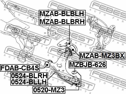 Febest 0524-BLLH - Bras de liaison, suspension de roue cwaw.fr