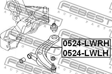 Febest 0524-LWRH - Bras de liaison, suspension de roue cwaw.fr