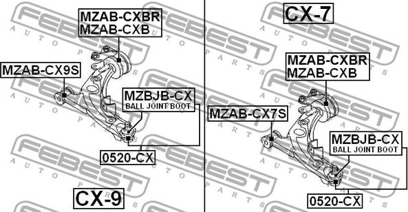 Febest MZAB-CXBR - Suspension, bras de liaison cwaw.fr