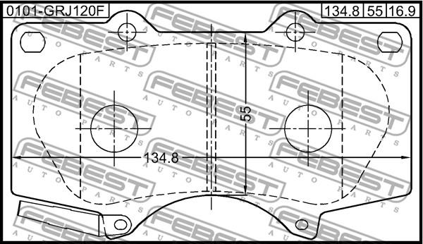 Febest 0101-GRJ120F - Kit de plaquettes de frein, frein à disque cwaw.fr