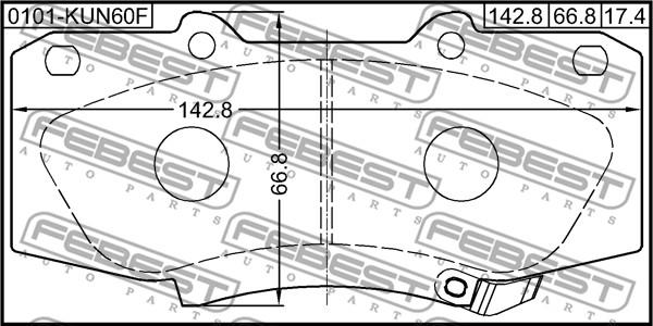 Febest 0101-KUN60F - Kit de plaquettes de frein, frein à disque cwaw.fr