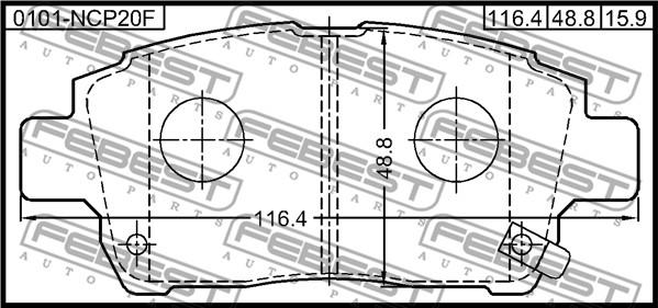 Febest 0101-NCP20F - Kit de plaquettes de frein, frein à disque cwaw.fr