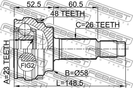 Febest 0110-077A48 - Jeu de joints, arbre de transmission cwaw.fr