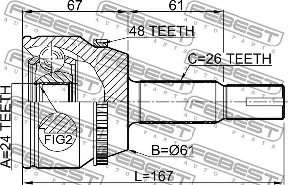 Febest 0110-ACV30A48 - Jeu de joints, arbre de transmission cwaw.fr