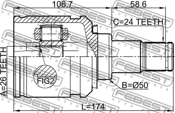 Febest 0111-AGV10LH - Jeu de joints, arbre de transmission cwaw.fr