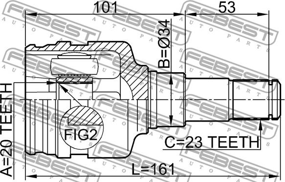 Febest 0111-KSP90 - Jeu de joints, arbre de transmission cwaw.fr