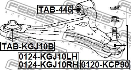 Febest 0124-KGJ10LH - Bras de liaison, suspension de roue cwaw.fr