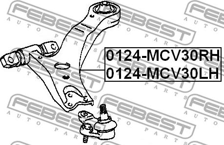 Febest 0124-MCV30RH - Bras de liaison, suspension de roue cwaw.fr