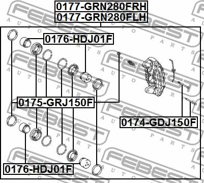 Febest 0177-GRN280FRH - Étrier de frein cwaw.fr