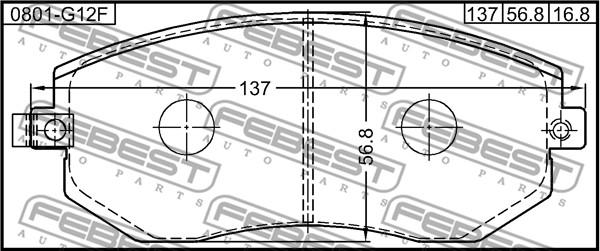 Febest 0801-G12F - Kit de plaquettes de frein, frein à disque cwaw.fr