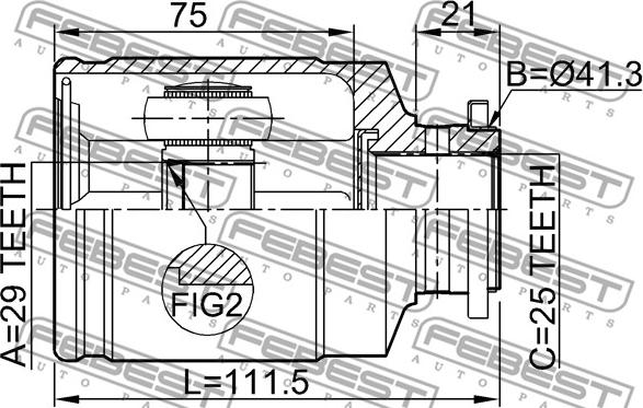 Febest 0811-1002 - Jeu de joints, arbre de transmission cwaw.fr