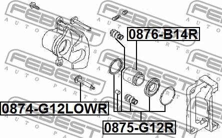 Febest 0875-G12R - Kit de réparation, étrier de frein cwaw.fr