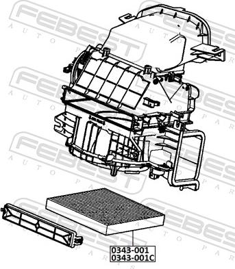 Febest 0343-001 - Filtre, air de l'habitacle cwaw.fr