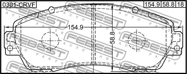 Febest 0301-CRVF - Kit de plaquettes de frein, frein à disque cwaw.fr