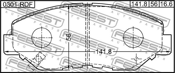 Febest 0301-RDF - Kit de plaquettes de frein, frein à disque cwaw.fr