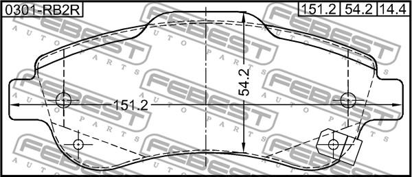 Febest 0301-REF - Kit de plaquettes de frein, frein à disque cwaw.fr