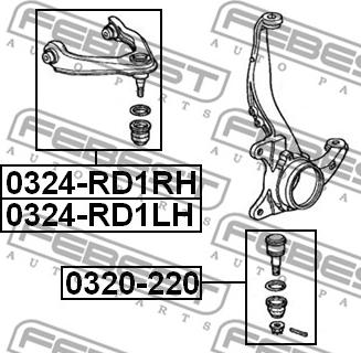 Febest 0324-RD1RH - Bras de liaison, suspension de roue cwaw.fr