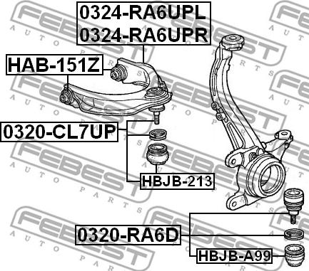 Febest 0324-RA6UPL - Bras de liaison, suspension de roue cwaw.fr