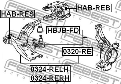 Febest HAB-REB - Suspension, bras de liaison cwaw.fr