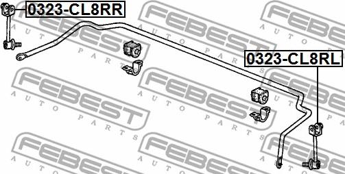 Febest 0323-CL8RL - Entretoise / tige, stabilisateur cwaw.fr