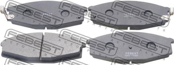 Febest 0201-Y60F - Kit de plaquettes de frein, frein à disque cwaw.fr