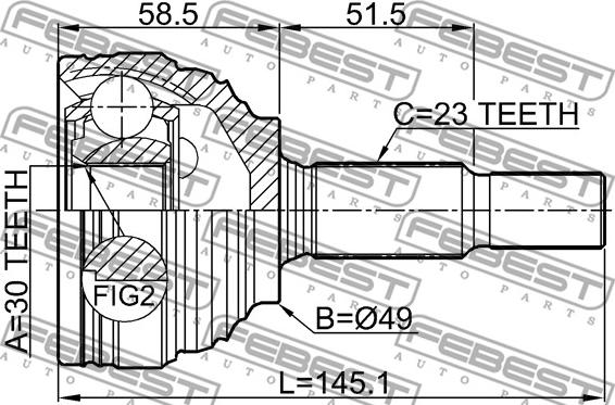 Febest 0210-G15RA - Jeu de joints, arbre de transmission cwaw.fr