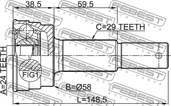 Febest 0210-Z50R - Jeu de joints, arbre de transmission cwaw.fr