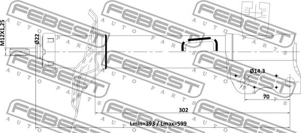 Febest 02110-005RL - Amortisseur cwaw.fr