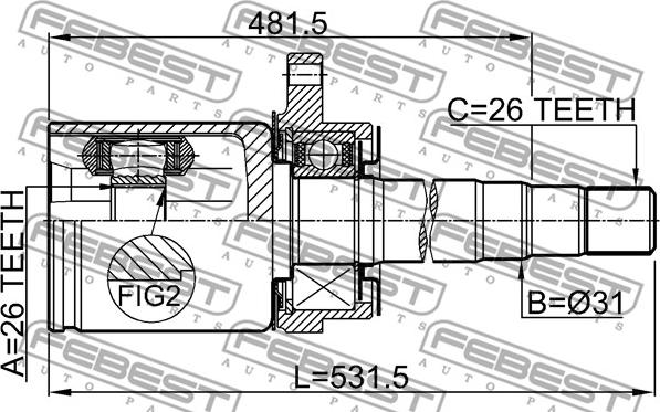 Febest 0211-V42RH - Jeu de joints, arbre de transmission cwaw.fr