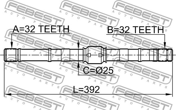 Febest 0212-SR20LH - Arbre de transmission cwaw.fr