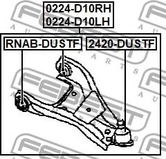 Febest 0224-D10LH - Bras de liaison, suspension de roue cwaw.fr