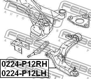 Febest 0224-P12LH - Bras de liaison, suspension de roue cwaw.fr