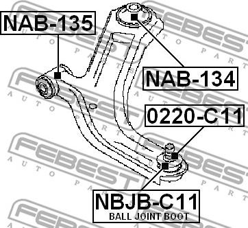 Febest NBJB-C11 - Kit de réparation, rotule de suspension cwaw.fr