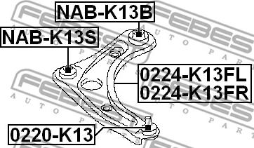 Febest 0224-K13FL - Bras de liaison, suspension de roue cwaw.fr