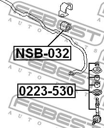 Febest 0223-530 - Entretoise / tige, stabilisateur cwaw.fr