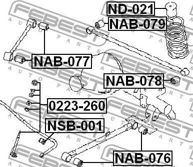 Febest 0223-260 - Entretoise / tige, stabilisateur cwaw.fr