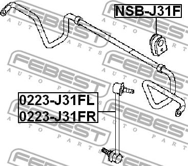 Febest 0223-J31FR - Entretoise / tige, stabilisateur cwaw.fr