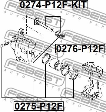 Febest 0276-P12F - Piston, étrier de frein cwaw.fr