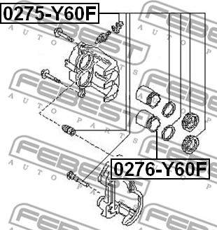 Febest 0276-Y60F - Piston, étrier de frein cwaw.fr