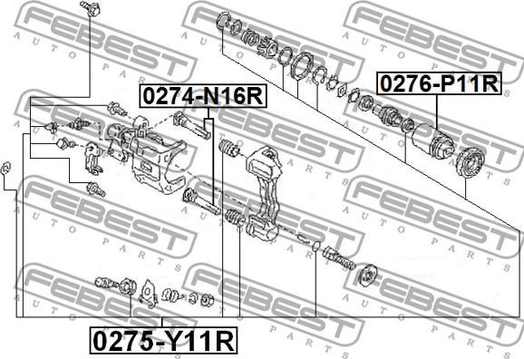 Febest 0275-Y11R - Kit de réparation, étrier de frein cwaw.fr