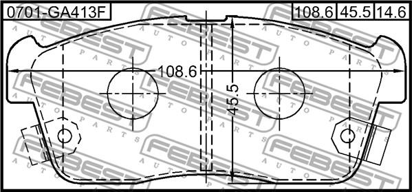 Febest 0701-GA413F - Kit de plaquettes de frein, frein à disque cwaw.fr