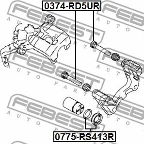 Febest 0775-RS413R - Kit de réparation, étrier de frein cwaw.fr