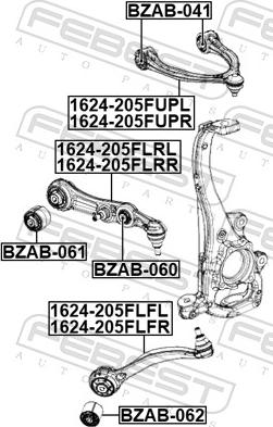 Febest 1624-205FLRL - Bras de liaison, suspension de roue cwaw.fr