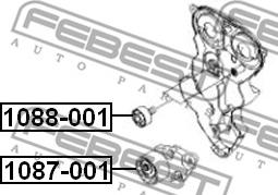 Febest 1088-001 - Poulie renvoi / transmission, courroie trapézoïdale à nervures cwaw.fr